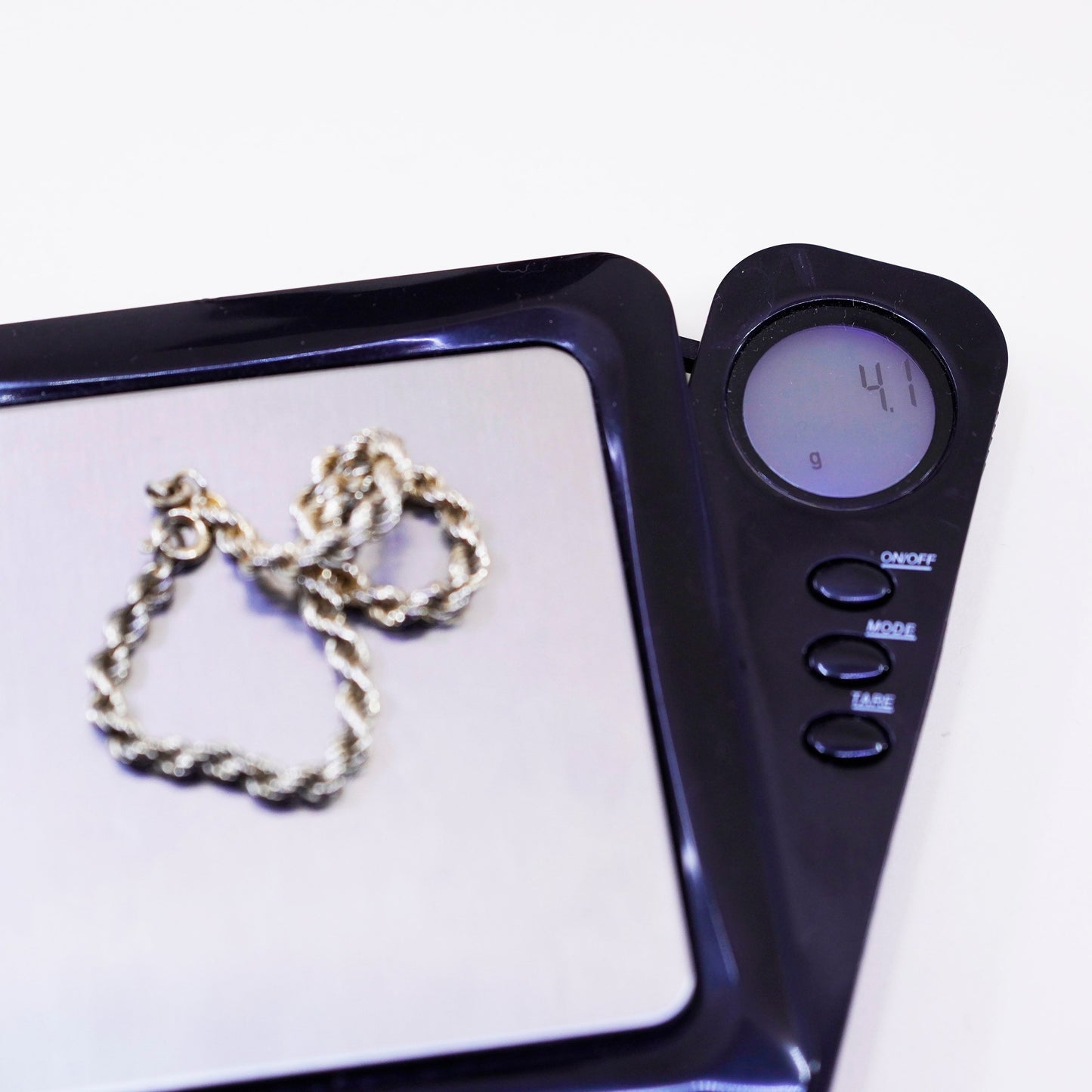 6.75”, Vintage vermeil gold over sterling 925 silver Italy rope chain bracelet