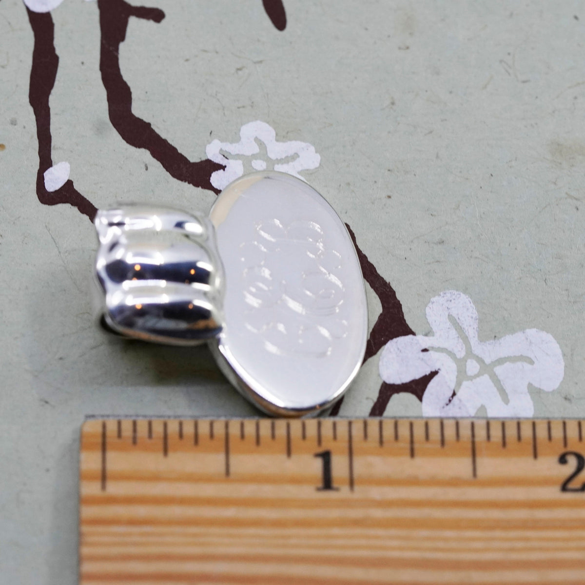 Vintage Sterling silver handmade pendant, Mexico 925 name monogram, laser CEB