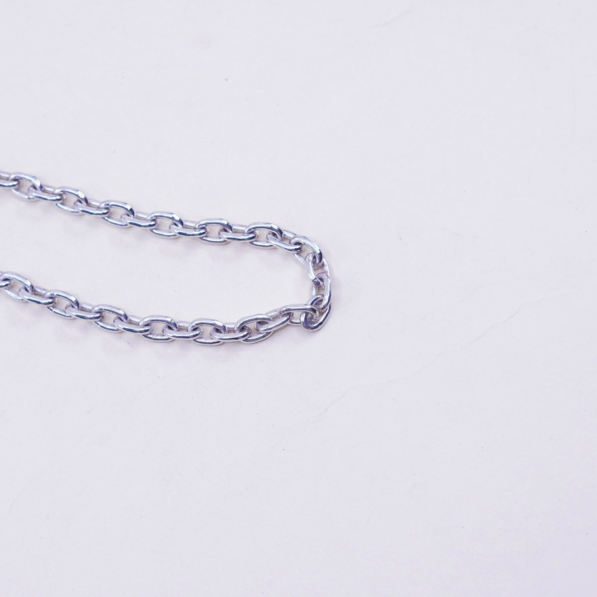 7.25”, 5mm, Vintage sterling silver handmade bracelet, 925 oval link chain