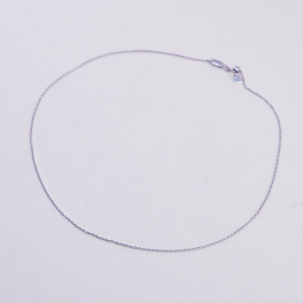 Adjustable 18”, 1mm, Vintage Sterling silver Italy 925 circle chain, necklace