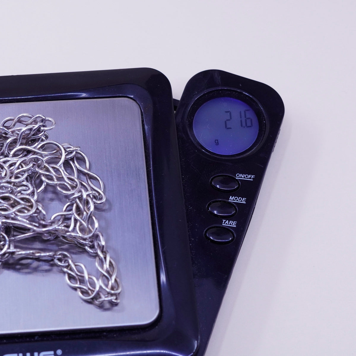 21”, 9mm, Vintage sterling silver entwined link chain, Italy 925 necklace