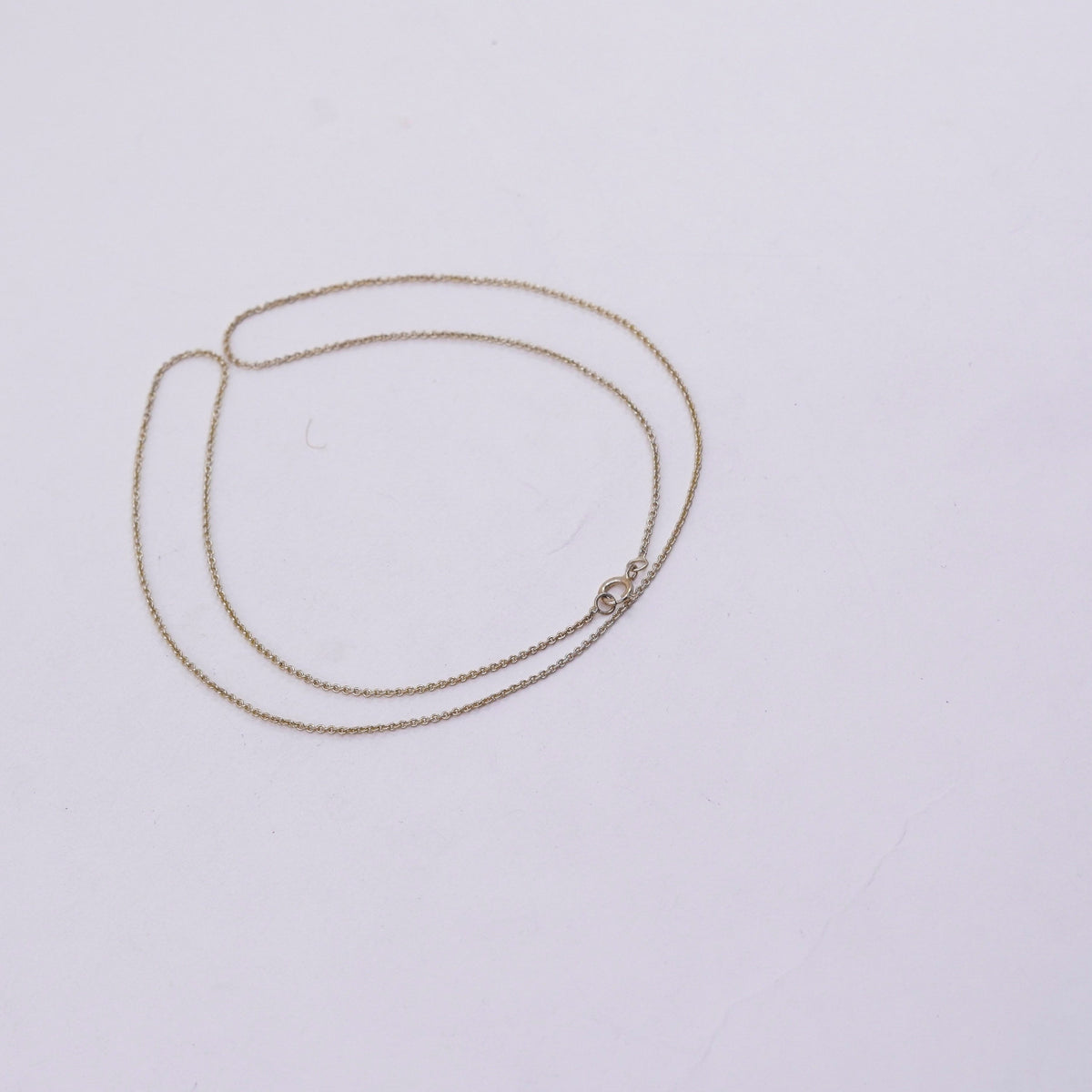 18”, 1mm, vintage vermeil gold over Sterling silver necklace, 925 circle chain