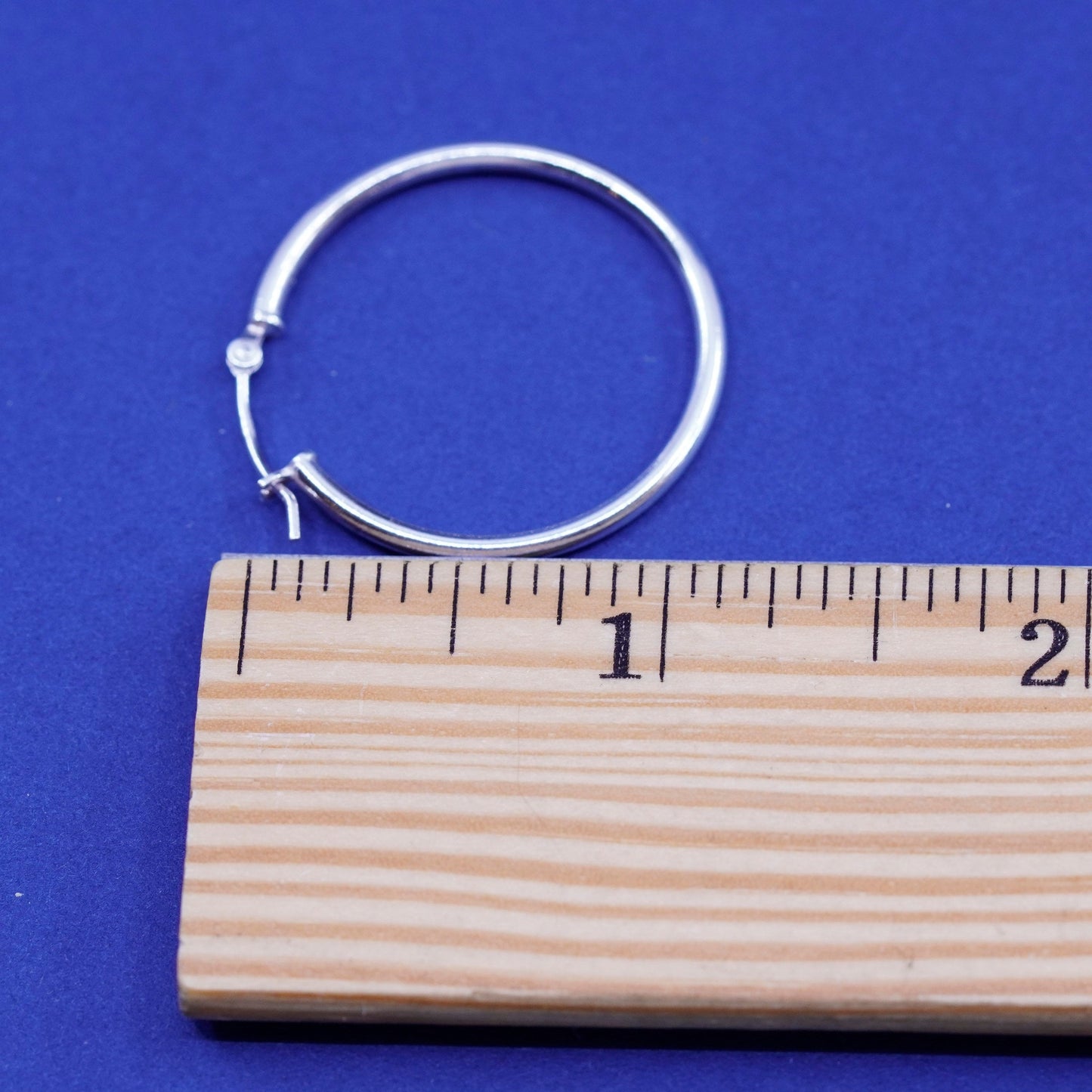 1”, vintage Sterling silver handmade earrings, 925 hoops
