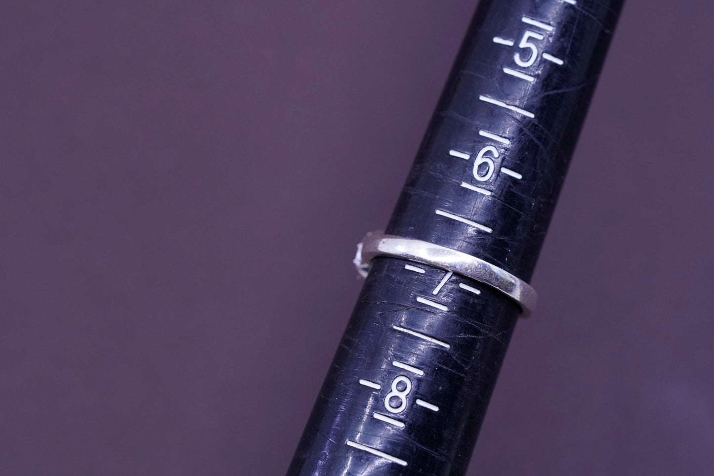 sz 7, Sterling silver handmade ring with Cz, 925 infinity band “infinite love"