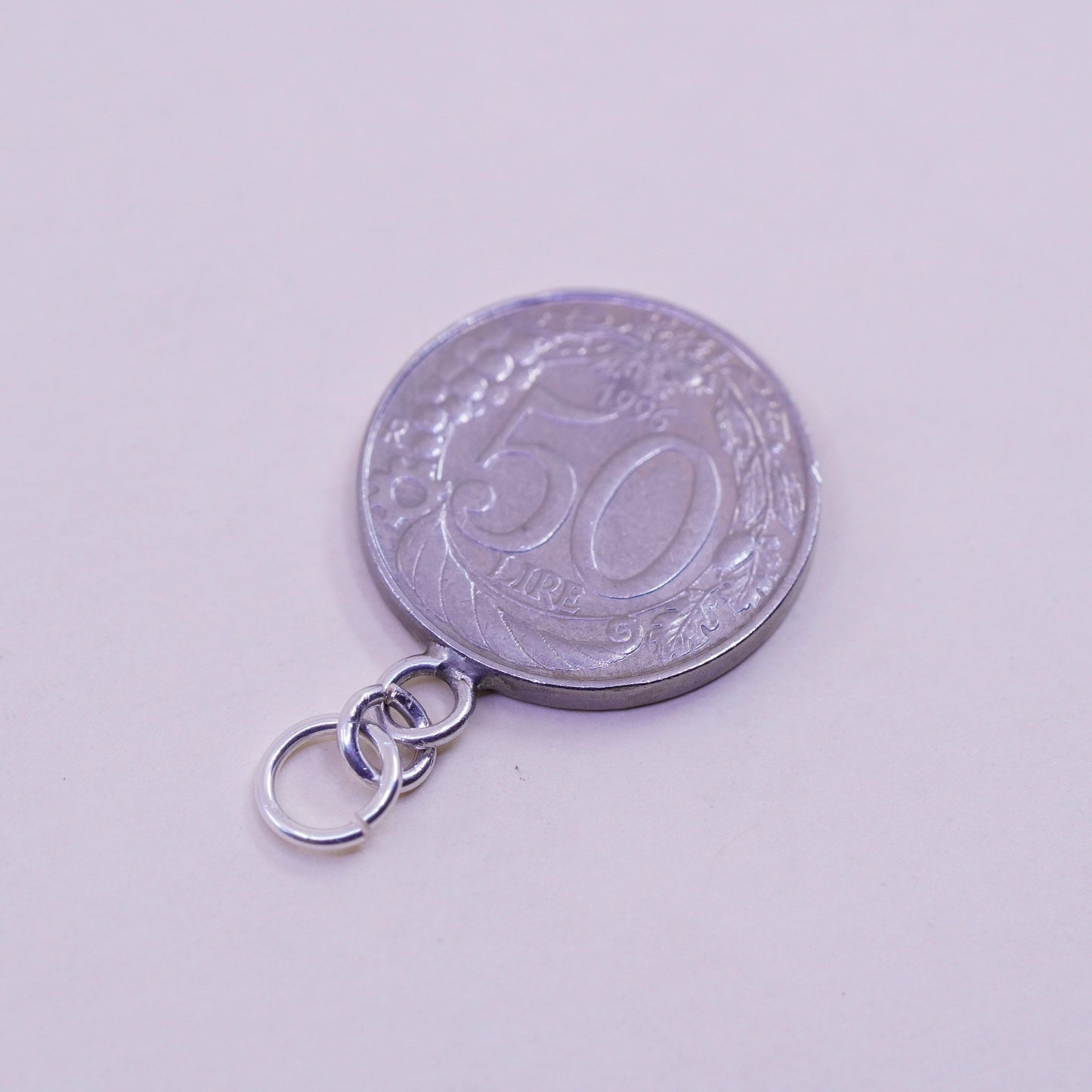 Vintage italian repvbblica coin charm pendant