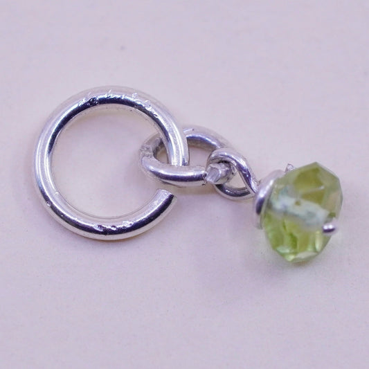 Vintage Sterling 925 silver handmade pendant with Peridot bead