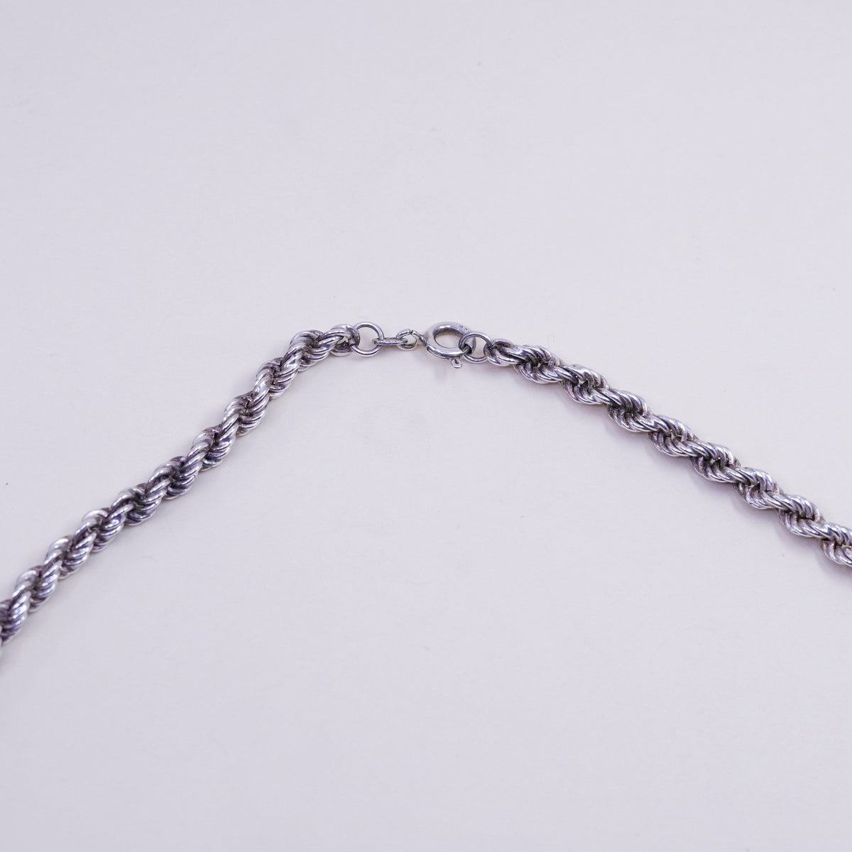 17” 4mm, vintage sterling silver necklace, 925 rope chain