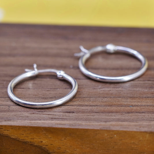 0.75”, Vintage Sterling silver handmade earrings, 925 hoops