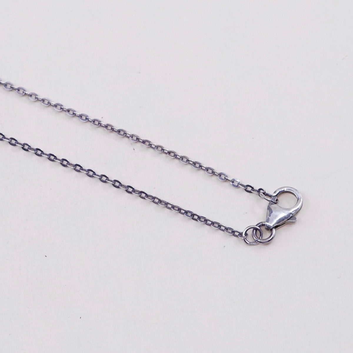 18”, 1mm, Vintage sterling silver circle chain, Italy 925 necklace