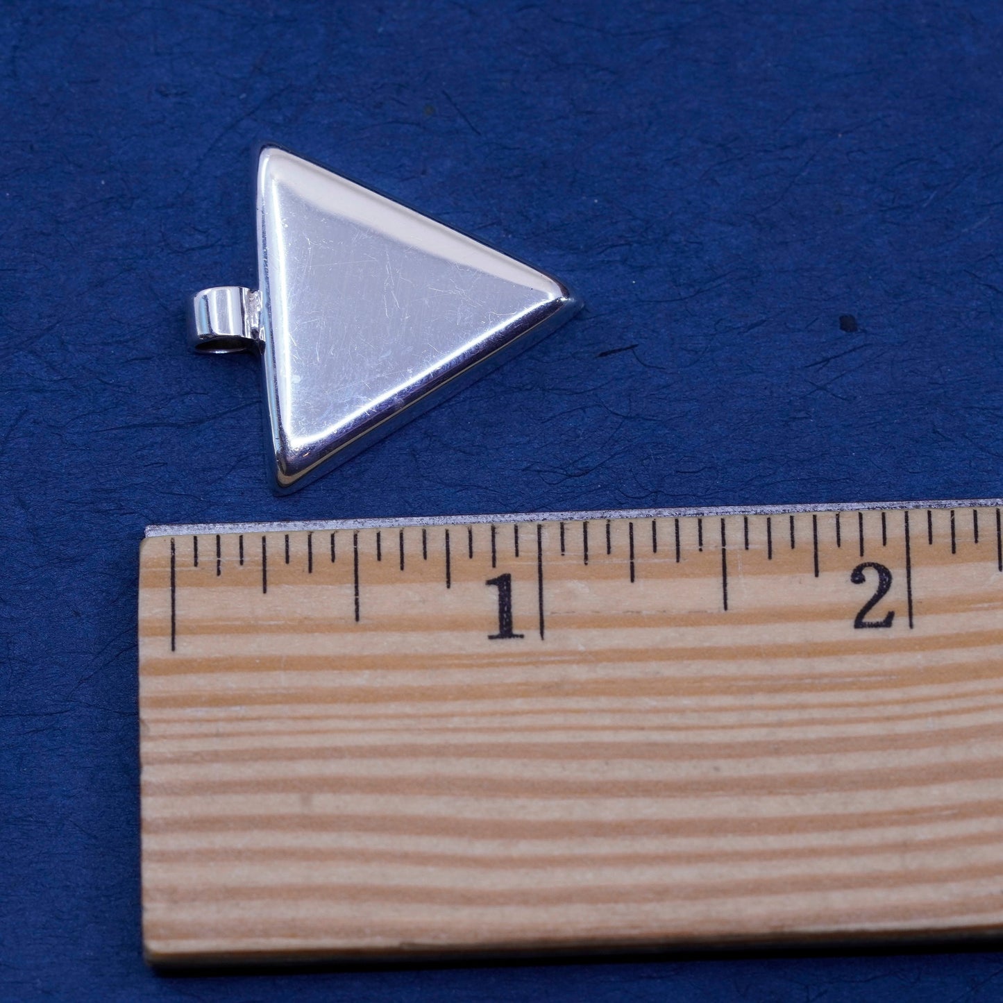Vintage Sterling silver handmade pendant, modern 925 triangular