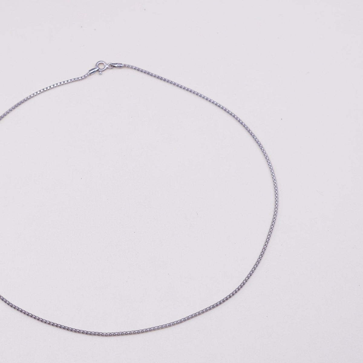 16”, 1mm, sterling silver handmade necklace, 925 silver popcorn chain