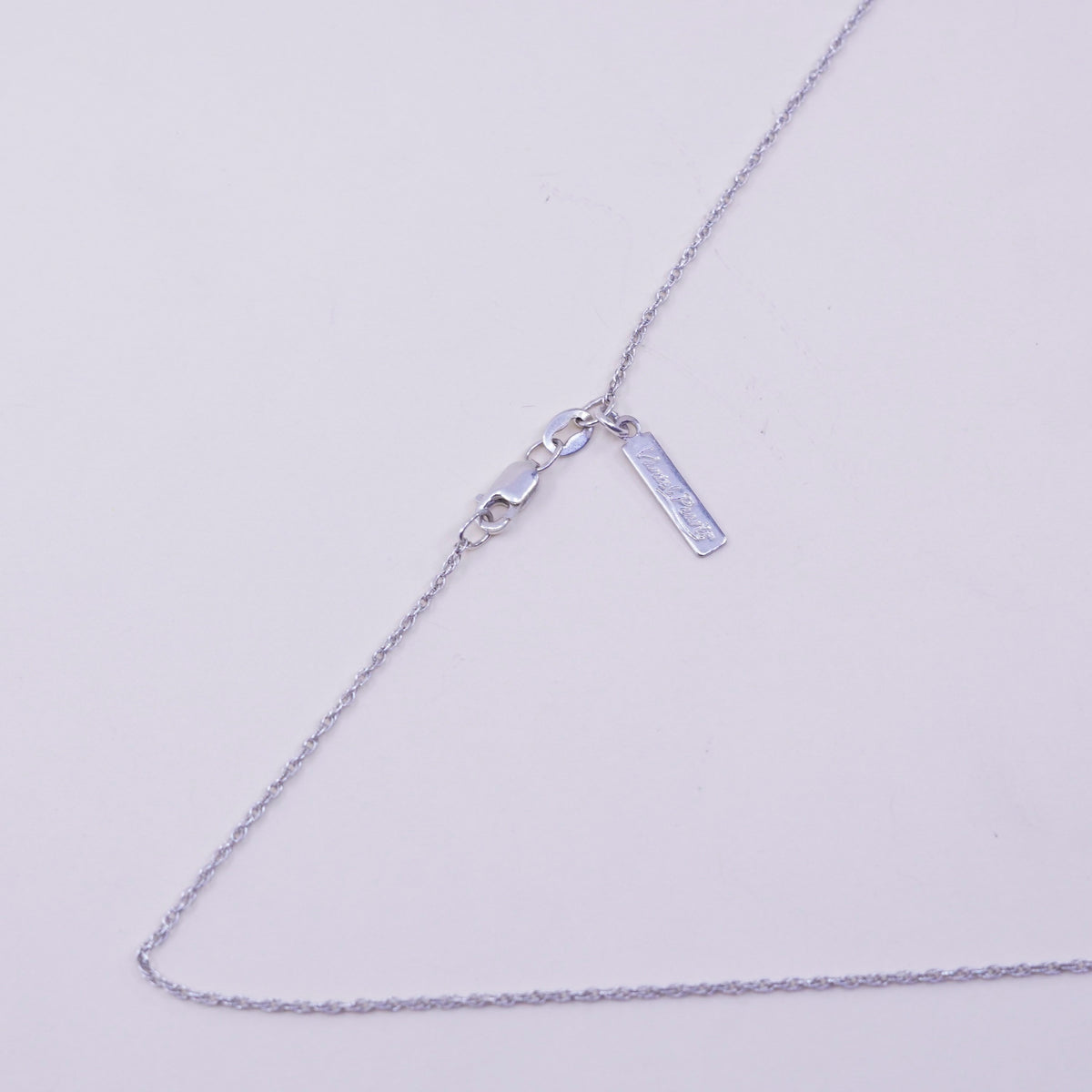 18”, vintage sterling 925 silver Singapore chain necklace pearl leaf pendant