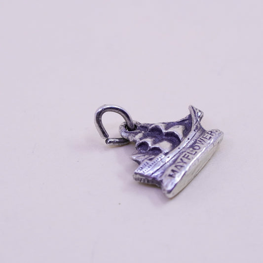 Vintage sterling silver handmade pendant, 925 sailing boat charm