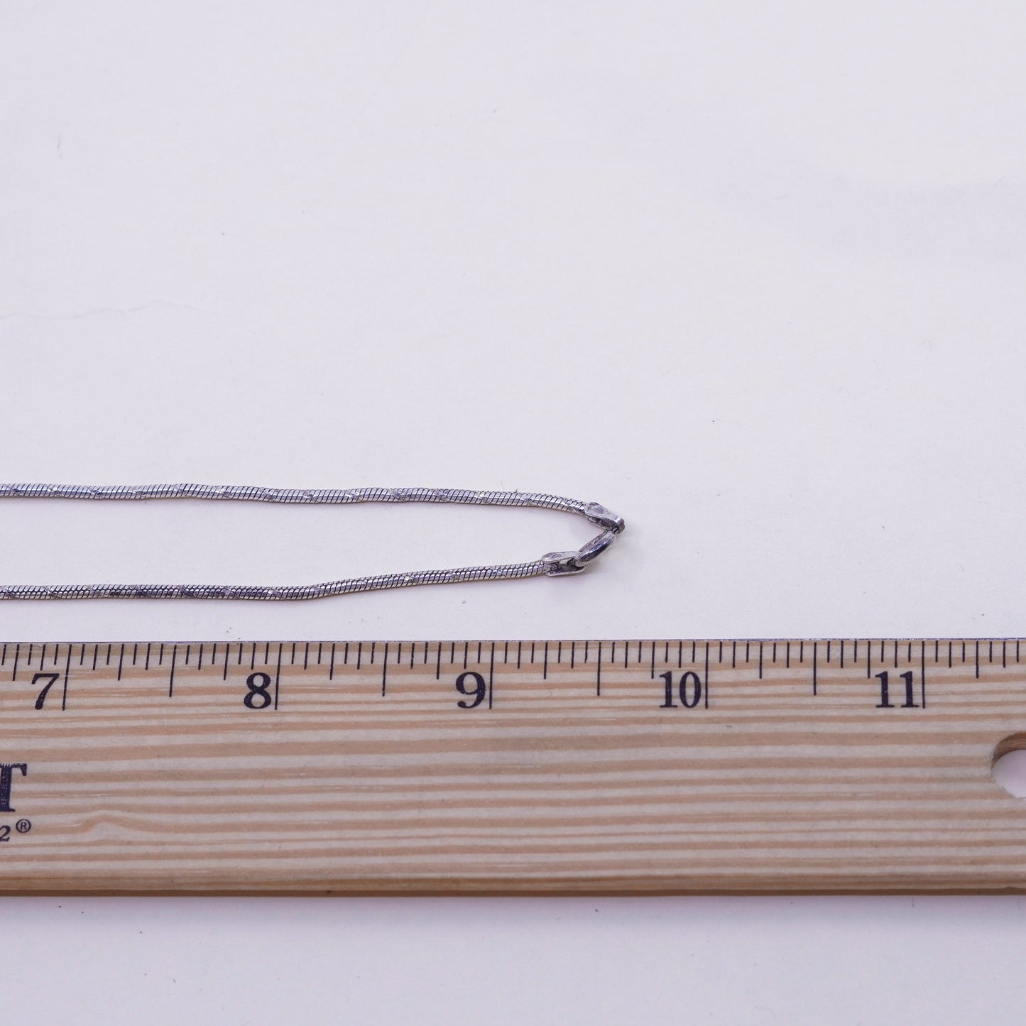 20”, Vintage sterling silver snake chain, textured Italy 925 silver chain