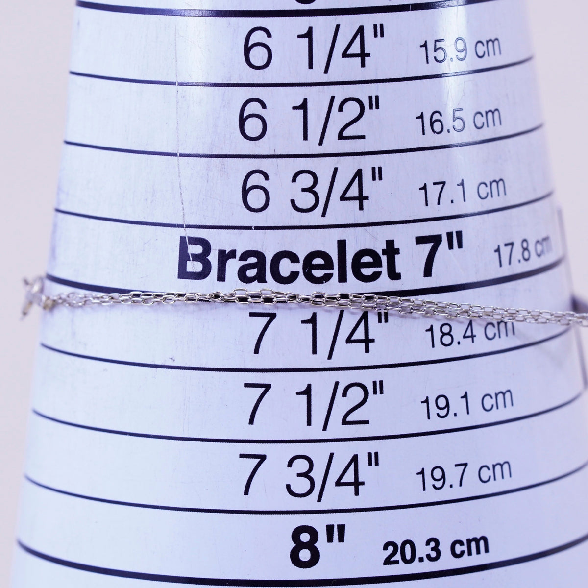 7”, Vintage sterling silver handmade bracelet, Italy 925 chain with cross