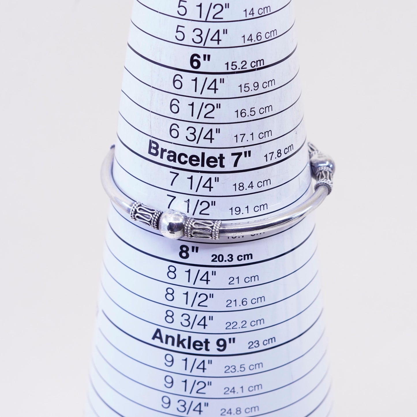 7.75”, vintage bali BA suarti sterling 925 silver handmade bracelet, bangle