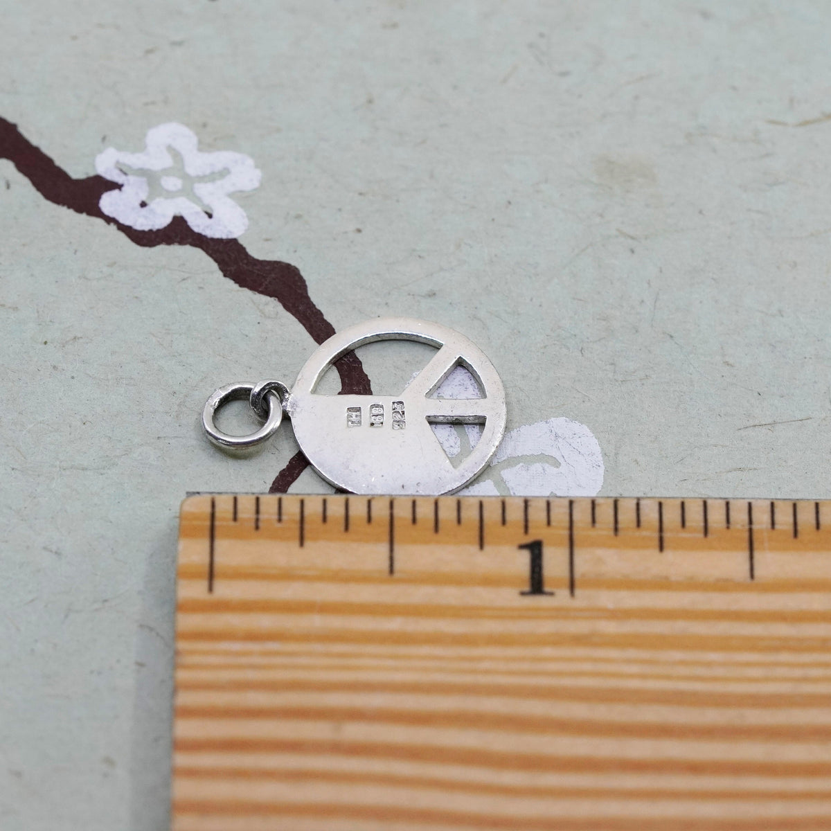Vintage Sterling silver handmade pendant, 925 peace symbol, CND symbol