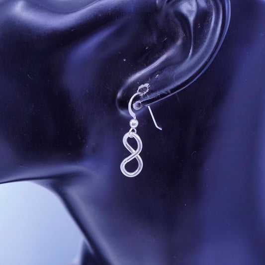 Vintage Sterling 925 silver handmade infinity earrings