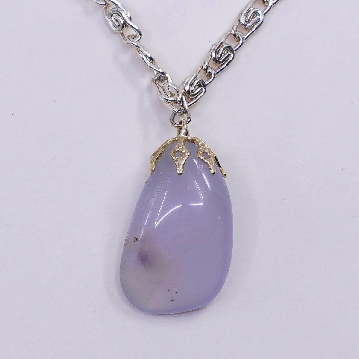 18”, vermeil gold over sterling silver necklace, 925 chain moonstone pendant