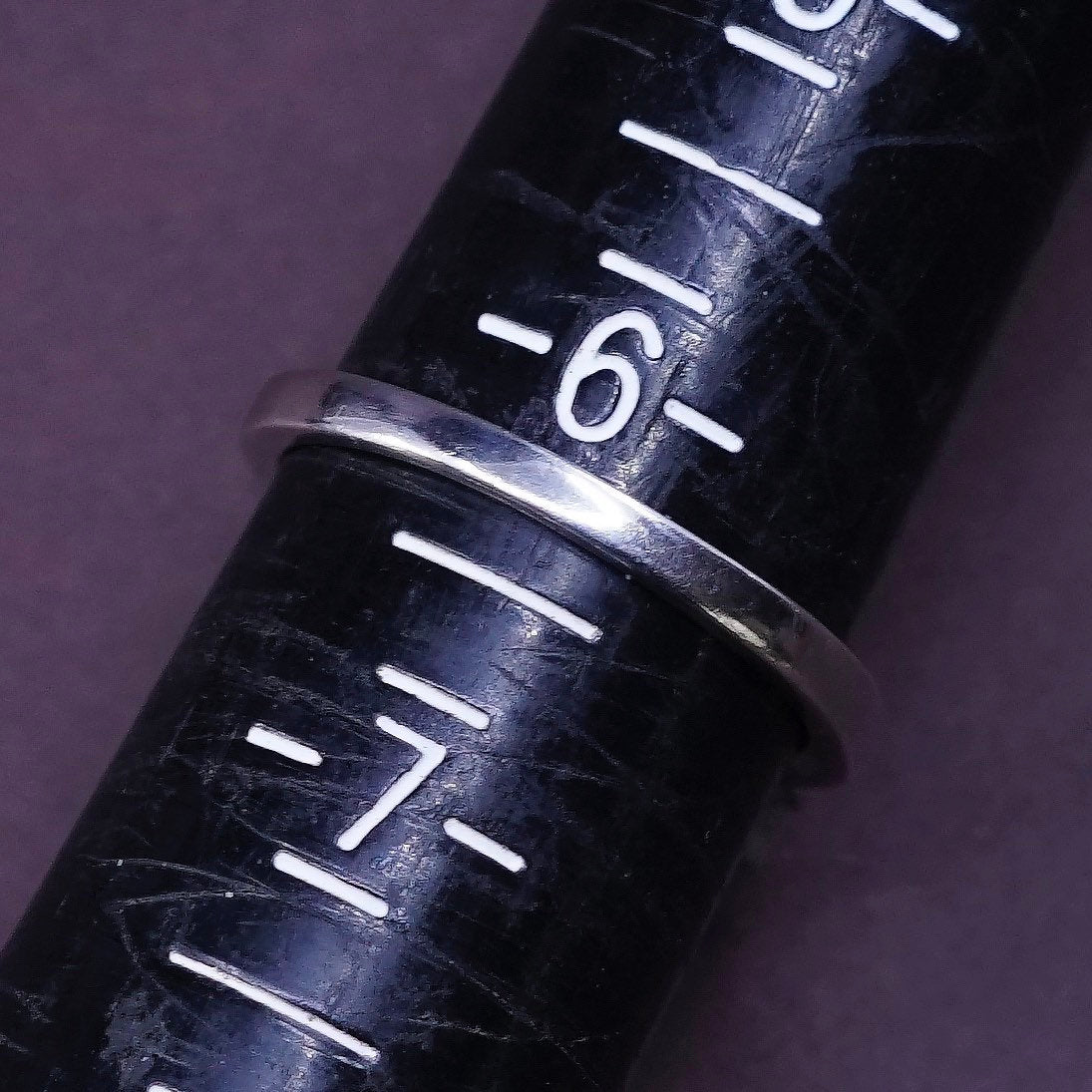 sz 6.25, vtg sterling silver handmade ring, 925 w/ crystal N sapphire details