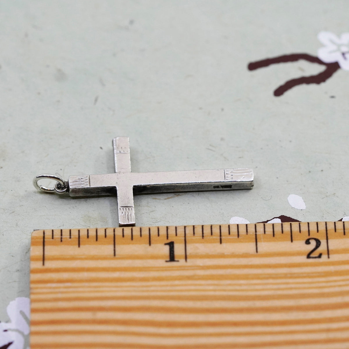 Vintage Sterling silver pendant, 925 cross charm