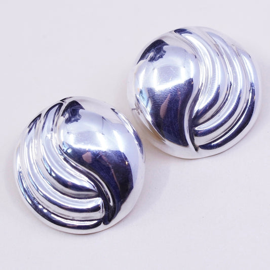 Vintage southwestern Sterling silver handmade earrings, 925 round robbed studs