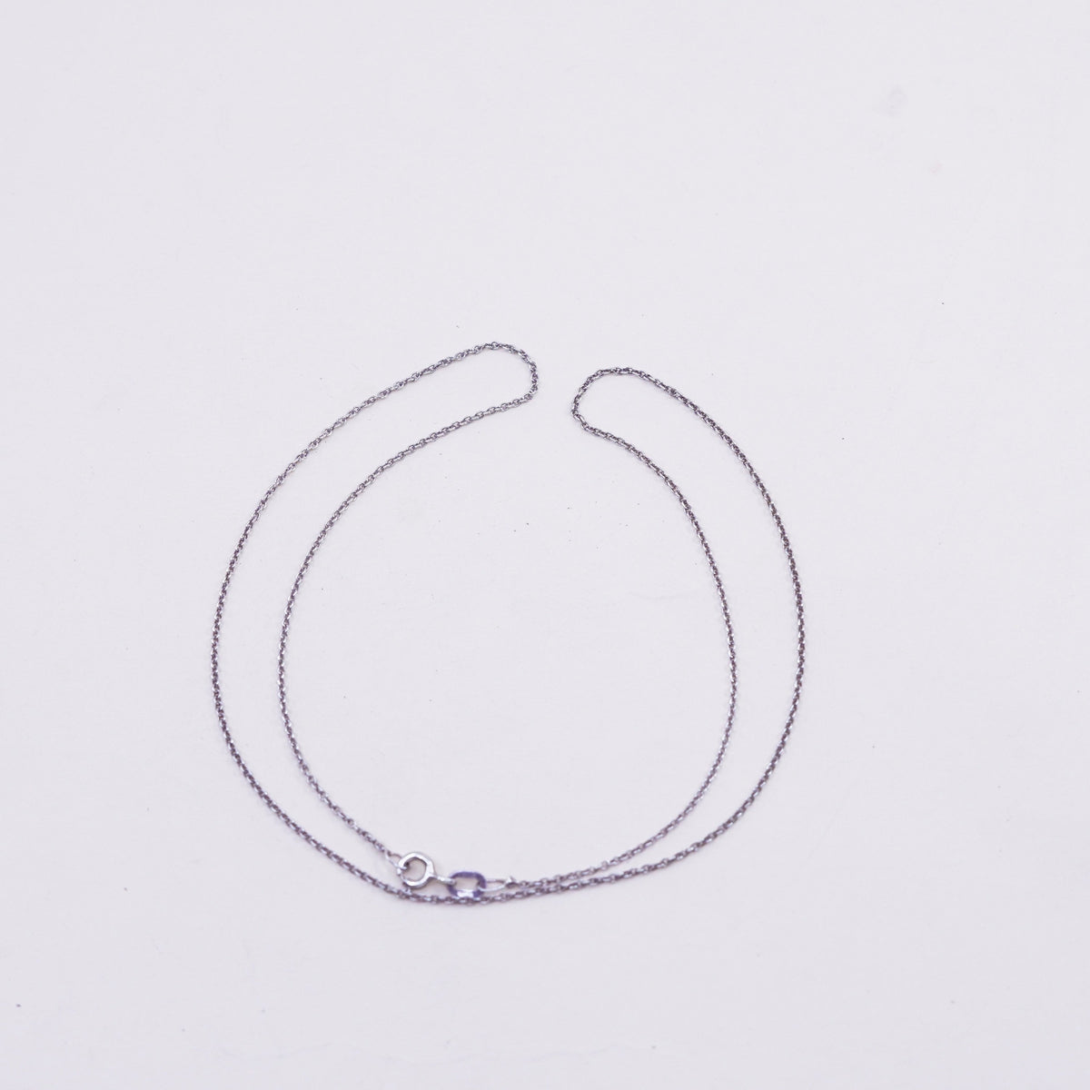 18”, 1mm, Vintage sterling silver flatten circle chain, Italy 925 necklace