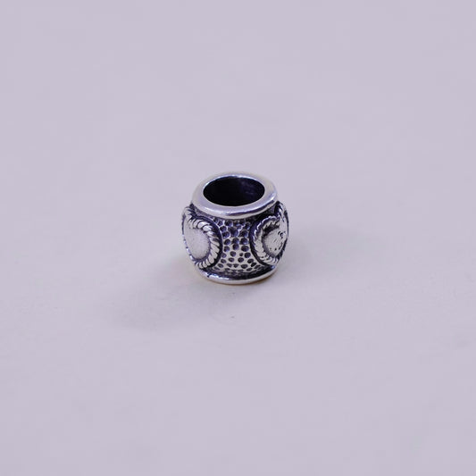 Vintage Sterling silver handmade pendant, 925 heart bead charm