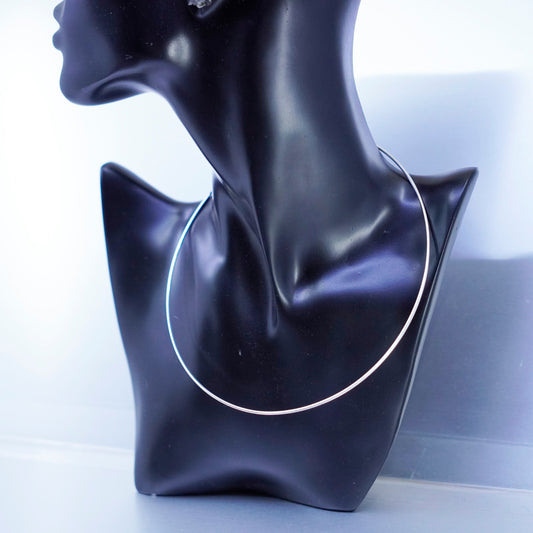14”, vintage Mexico Sterling 925 silver handmade choker collar necklace