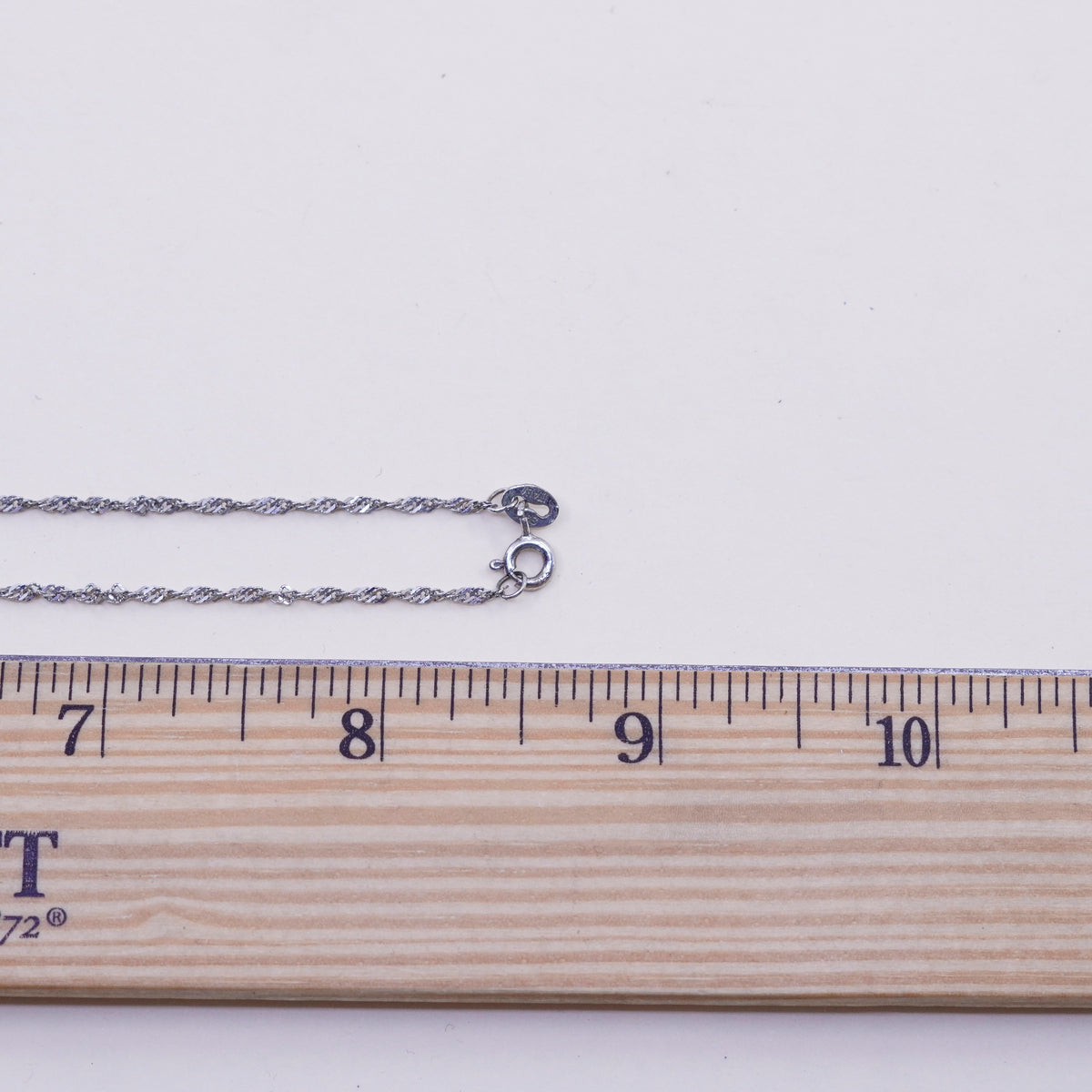 18”, 1mm, Vintage sterling silver Italy 925 silver twisted curb chain, necklace