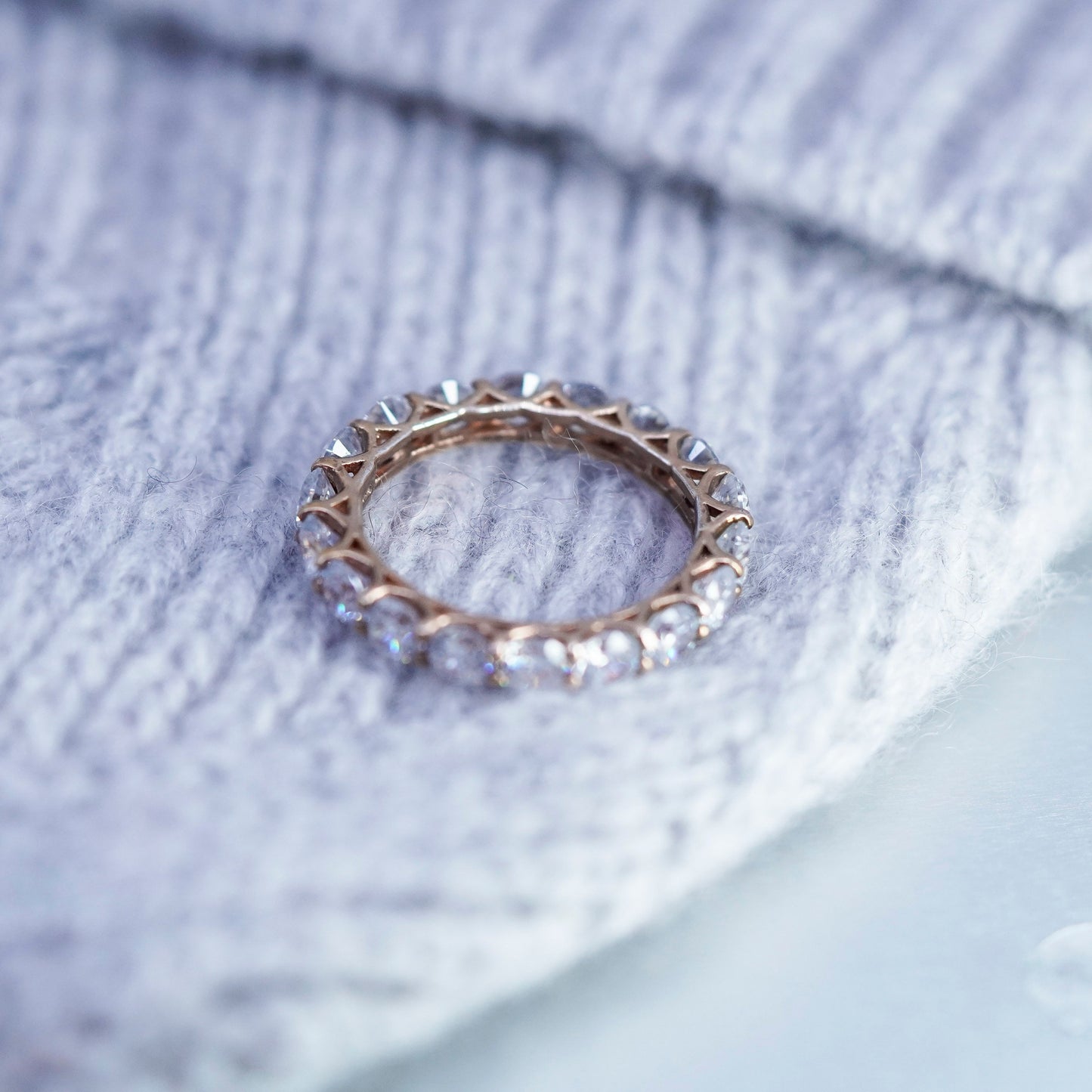 Size 9.5, vintage vermeil gold over Sterling 925 silver wedding ring, Cz band