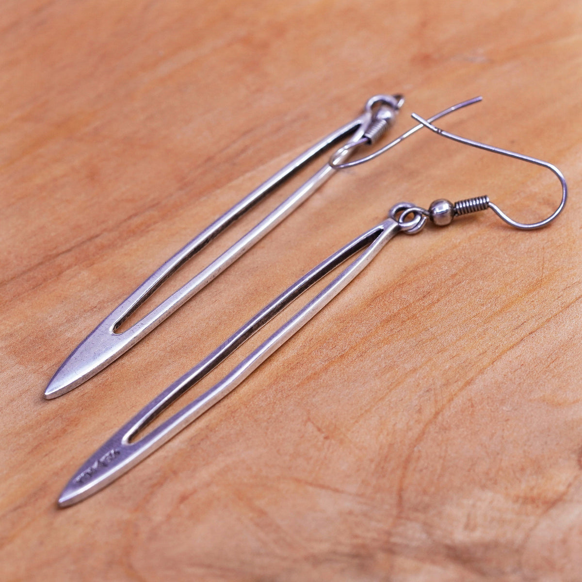 RARE HTF Silpada W1909 Long Cut Out Sterling Silver handmade Dangle Earrings