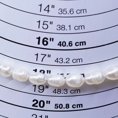 18" 7mm, Vtg Sterling 925 silver Clasp handmade necklace With Freshwater Pearl