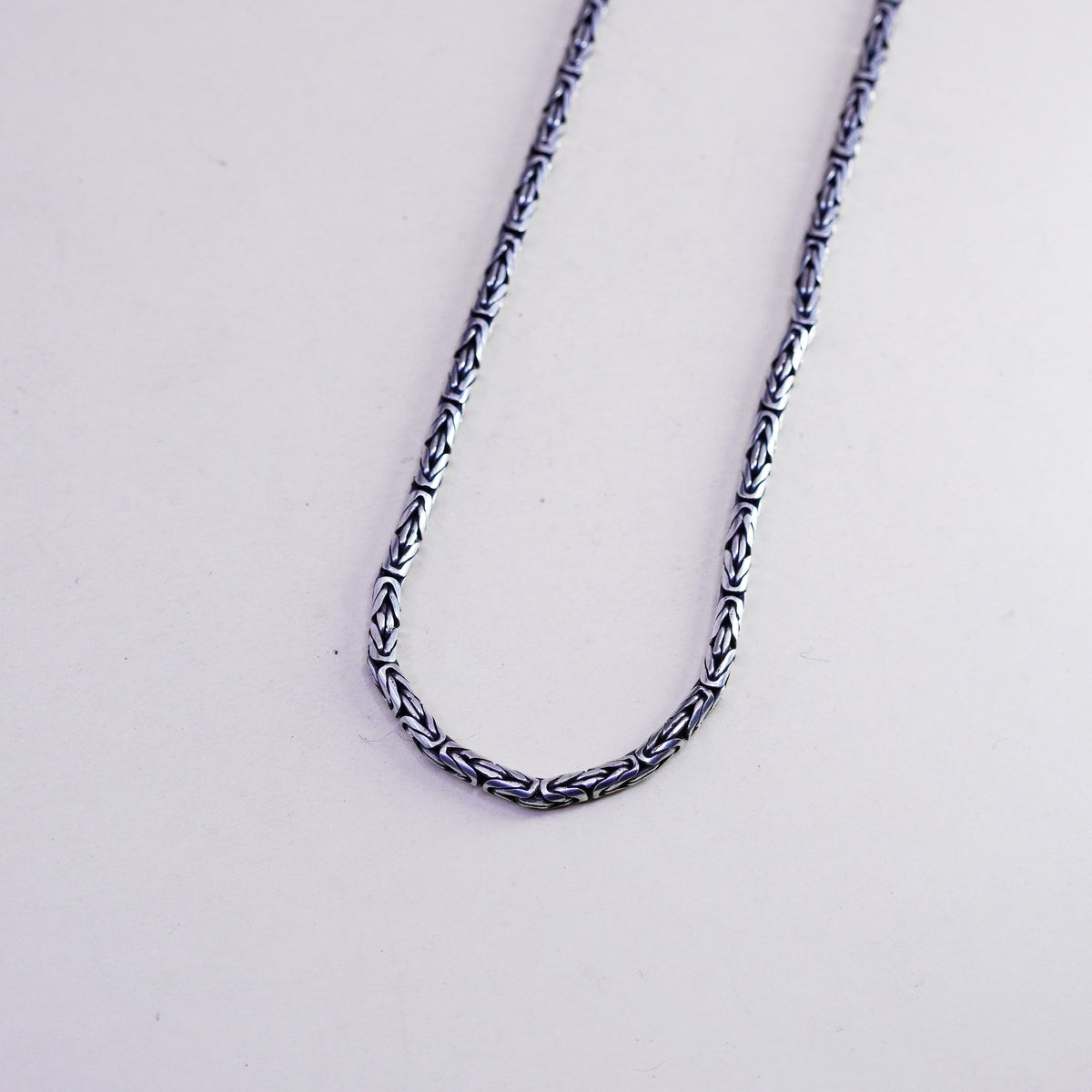 18”, BA Suarti sterling silver 925 handmade Bali birdcage Byzantine necklace