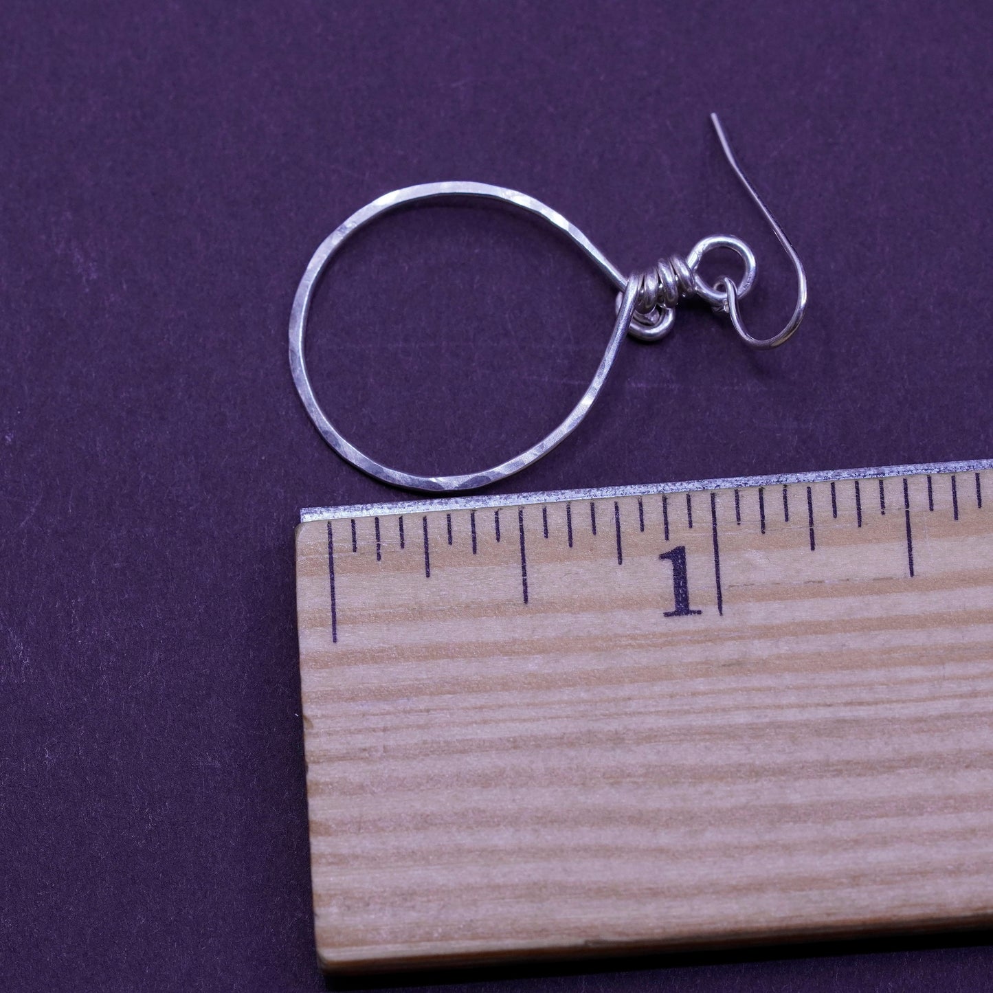 Vintage Sterling silver handmade earrings, 925 teardrop drops
