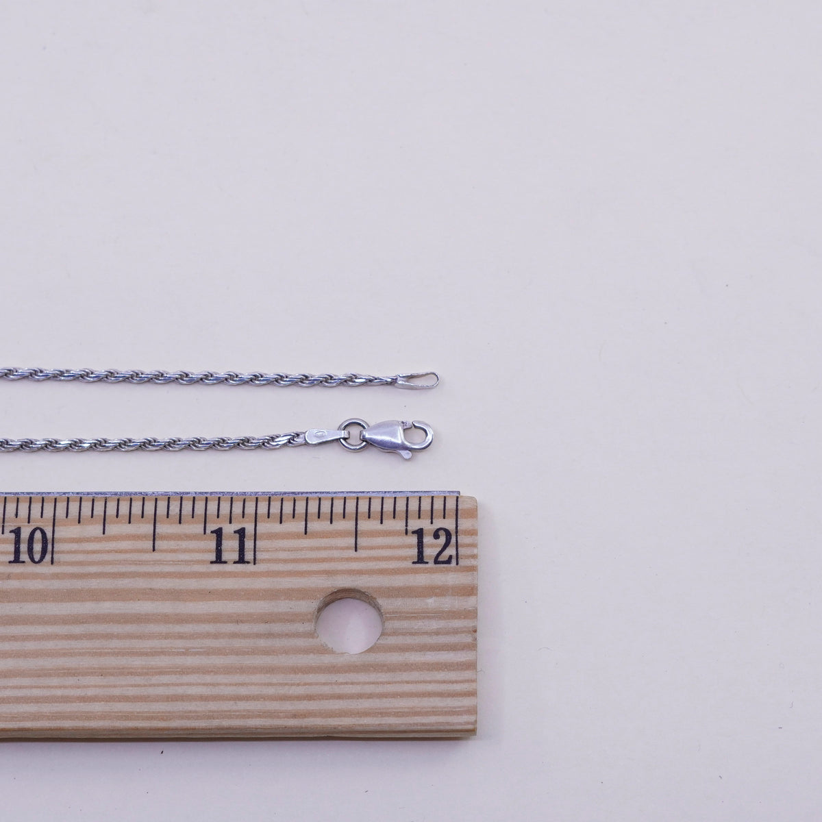 24”, 1.6mm, vintage Sterling silver necklace, 925 diamond rope chain