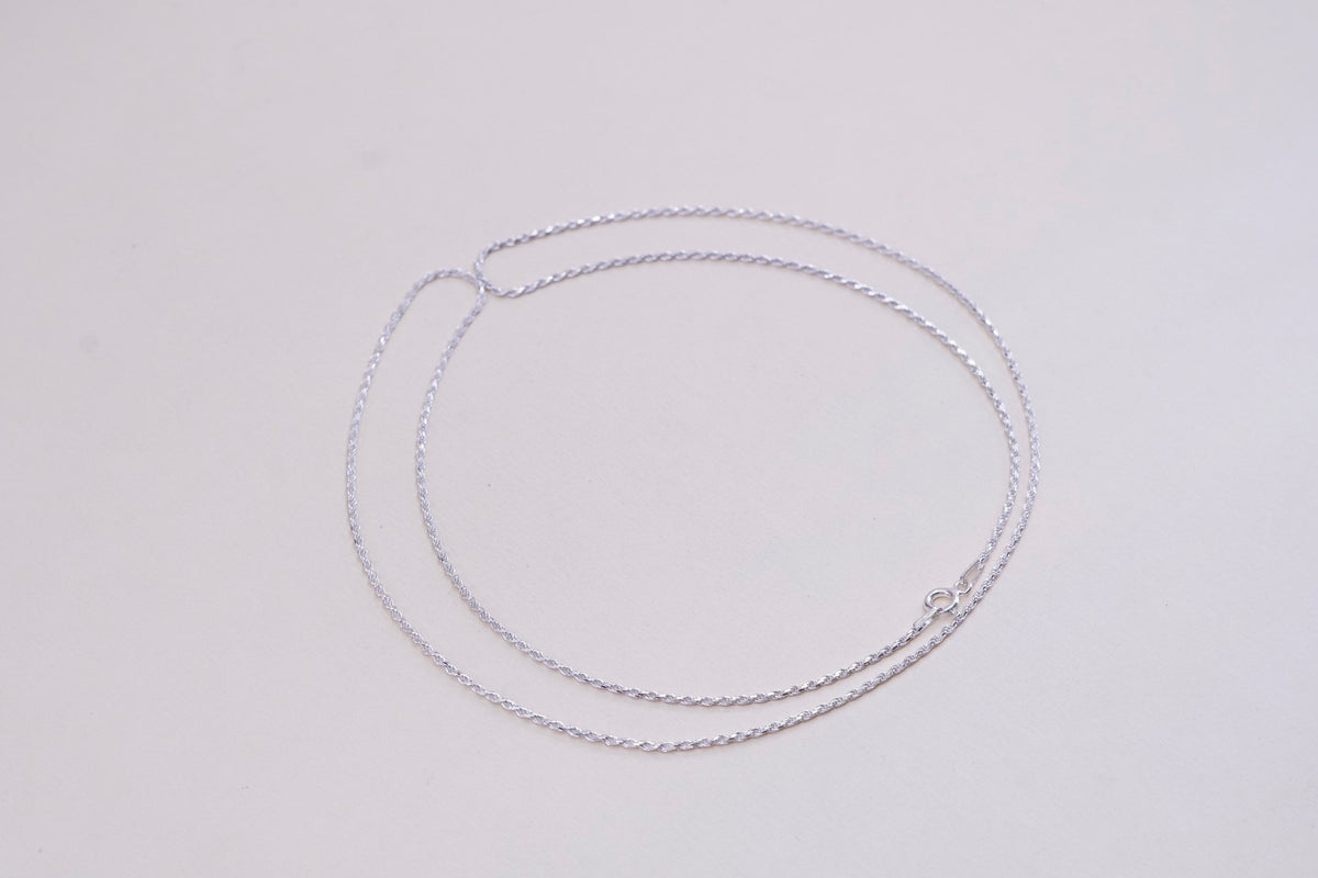 24”, Vintage KA 1772 italy sterling silver rope chain, Italian 925 necklace
