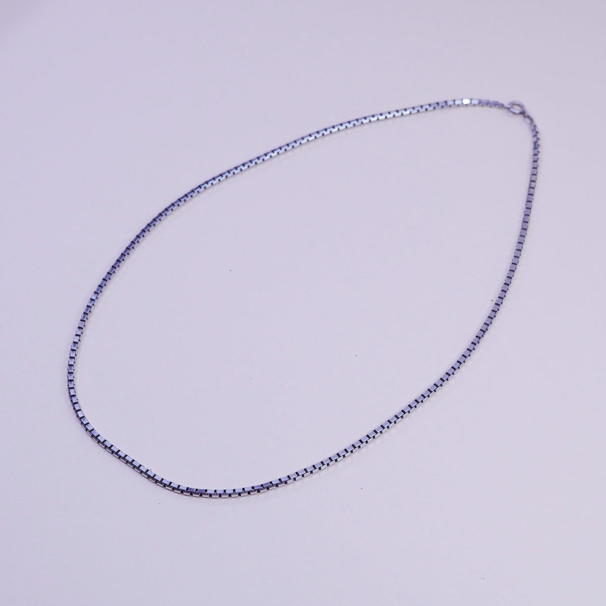 18”, 2mm, Vintage Canada sterling 925 silver box chain, necklace