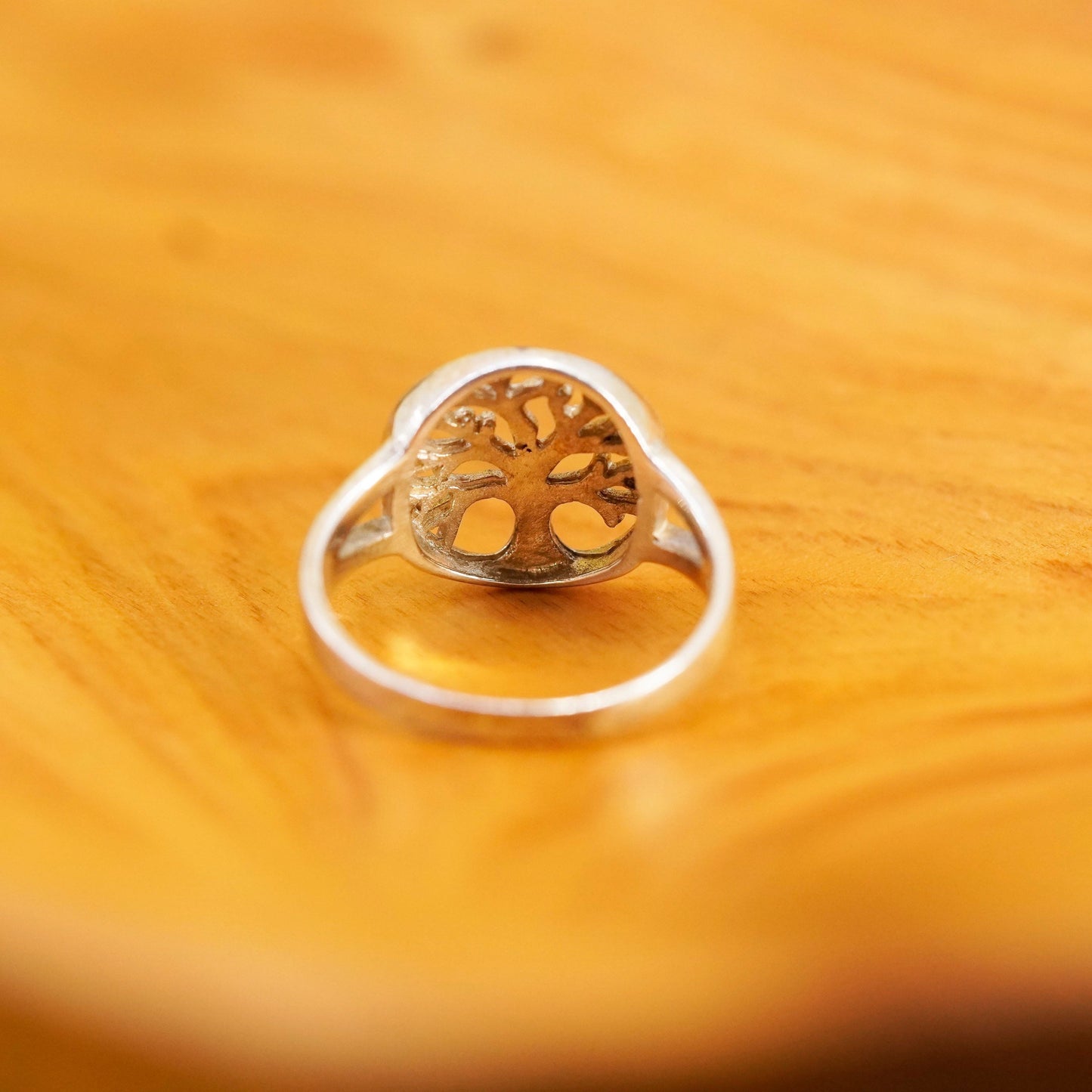 Size 8.25, Sterling silver handmade ring, southwestern 925 filigree tree band