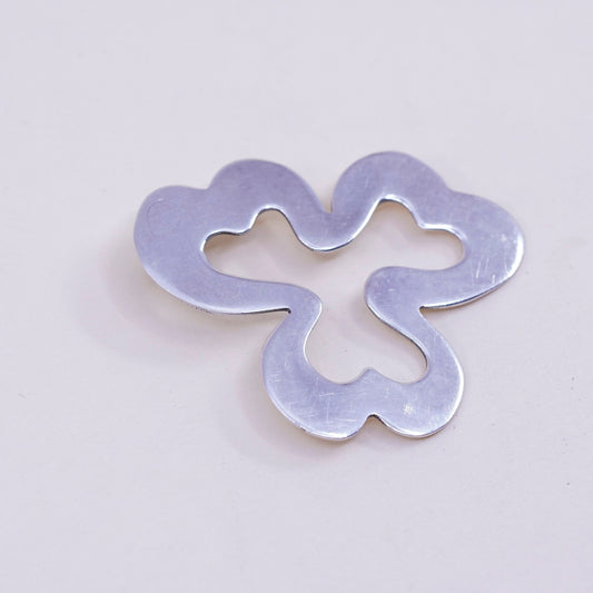 Vintage sterling silver handmade pendant, 925 clover