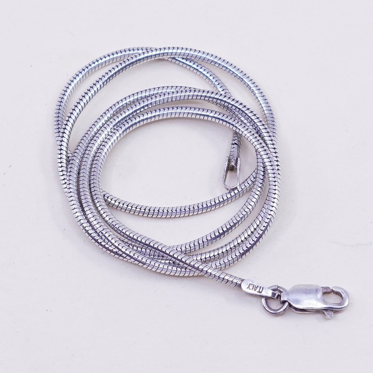 18”, 1mm, Vintage milor sterling silver snake chain, Italy 925 necklace