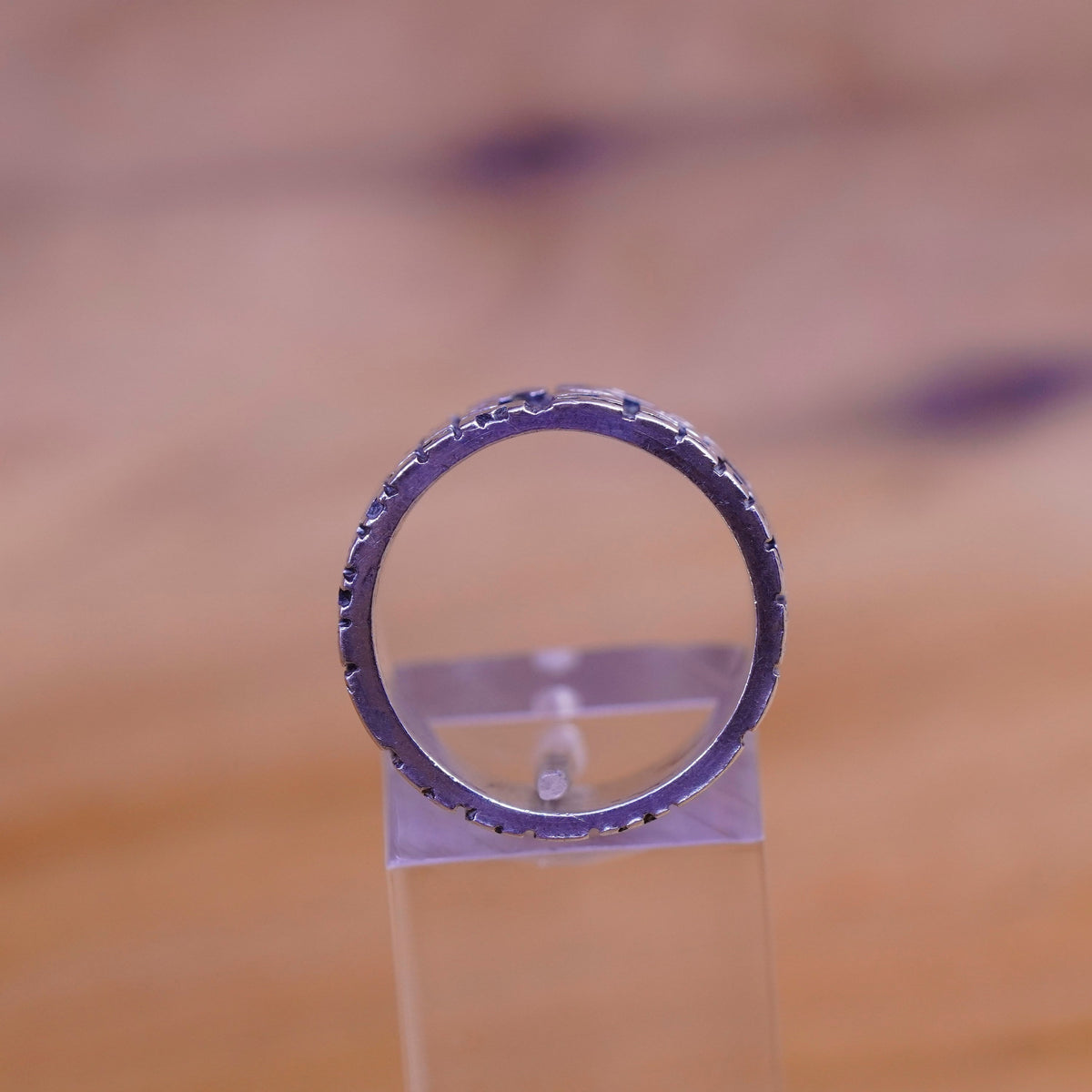 Size 6.75, FAK southwestern Sterling silver ring, 925 band No love, friendship