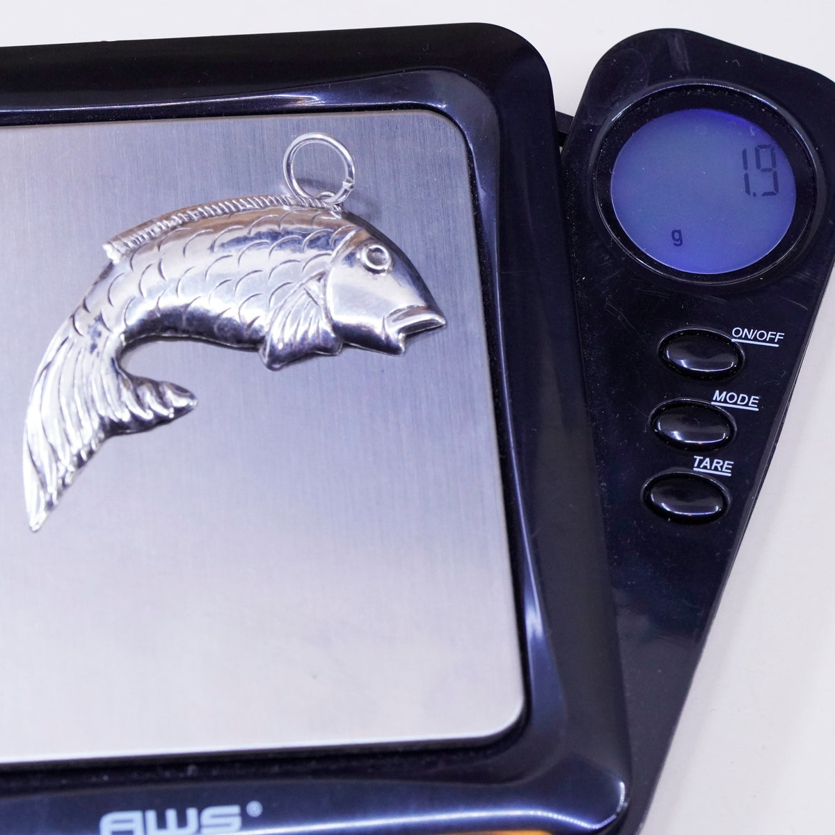 Vintage sterling silver handmade pendant, 925 fish, unique