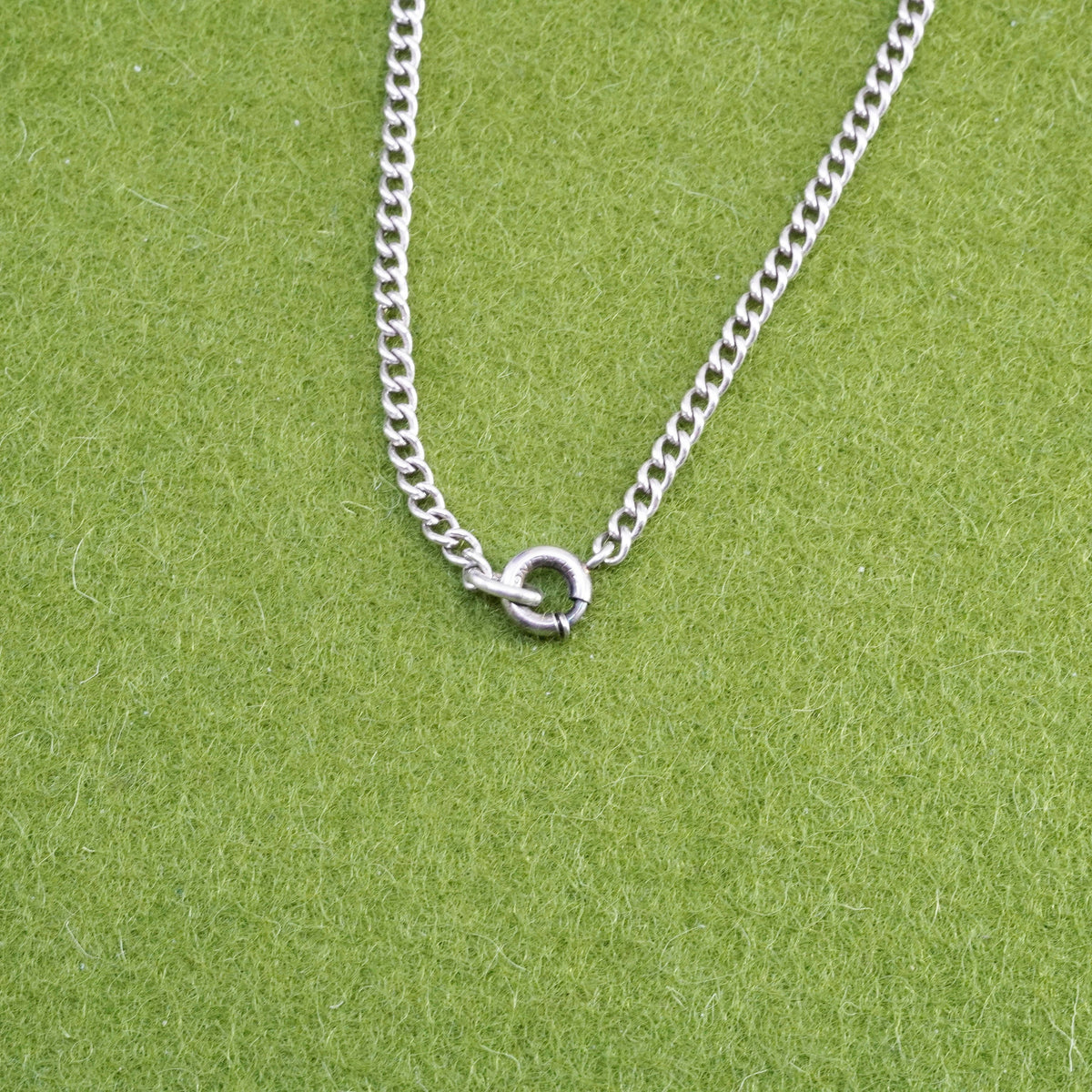16”, WE Richards WRE sterling 925 silver snake chain necklace square pendant