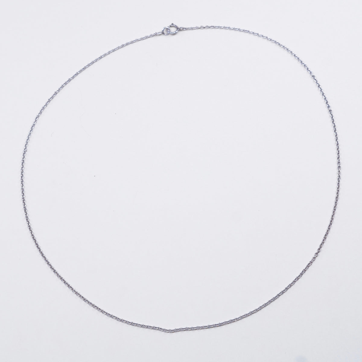 18”, 1mm, Vintage sterling silver circle chain, Italy 925 necklace