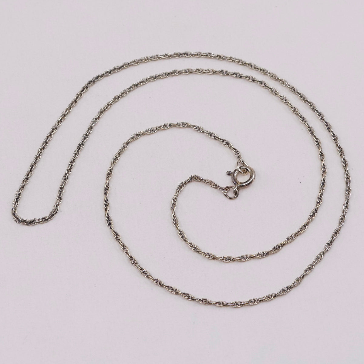 18”, 1mm, vermeil Gold over sterling 925 silver Singapore rope chain, necklace