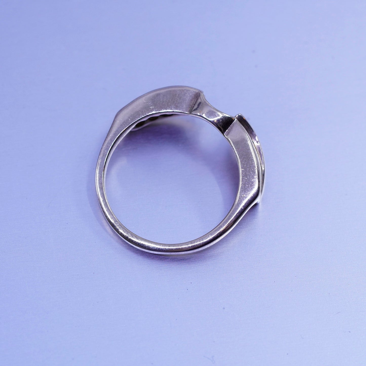 Size 9.25, vintage vermeil gold filled Sterling 925 silver ring with cz