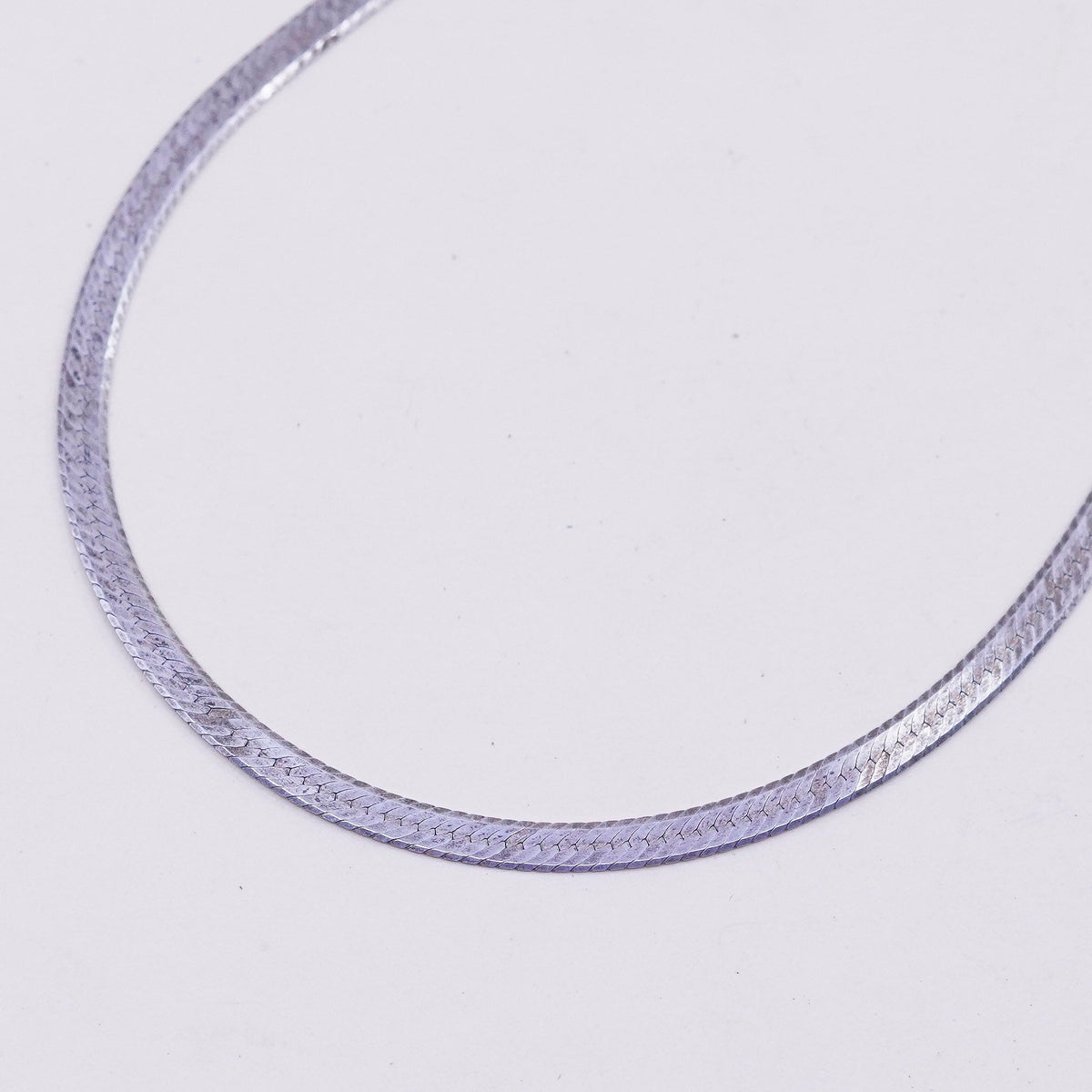 29”, 3mm, Vintage sterling silver necklace, Italy 925 herringbone chain