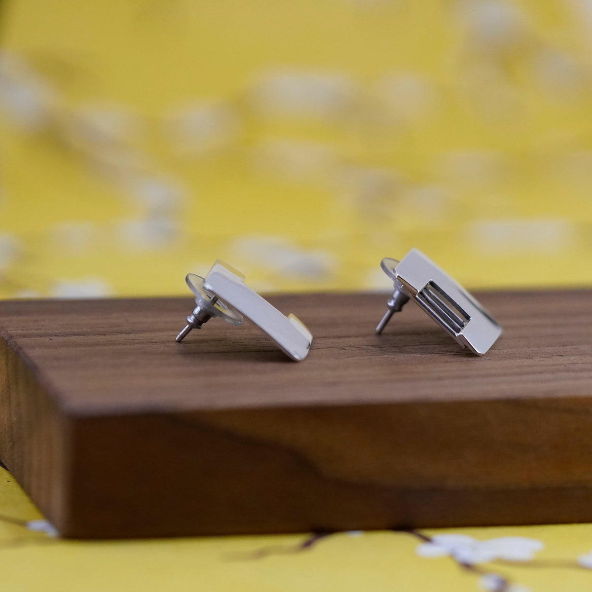 vintage mexico Sterling silver handmade studs, square earrings