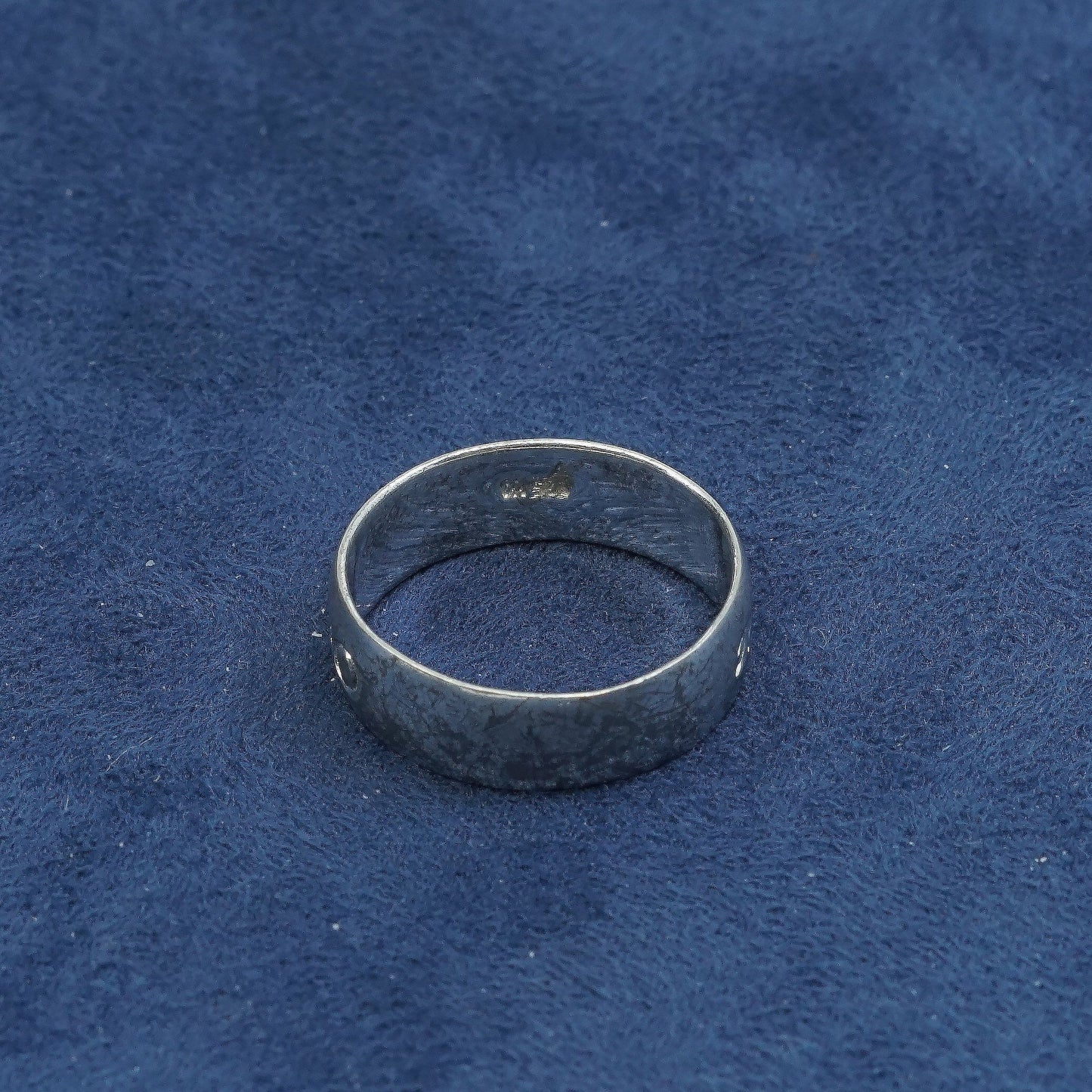 sz 9.25, vtg Sterling silver handmade ring, hopi 925 band “one life one love”